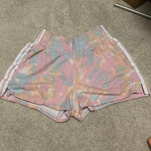 Tie dye Adidas XS shorts.